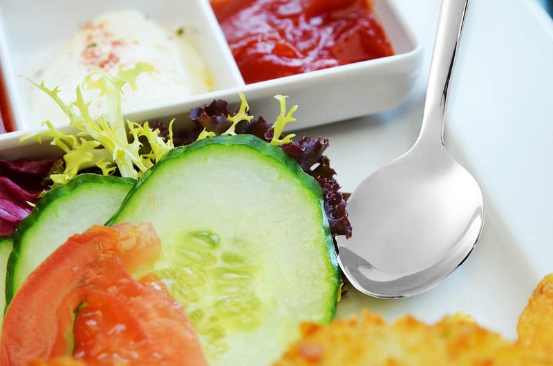 RTT Serving Spoon x 2,Slotted Serving Spoon x 2,Serving Forks x 2,RTT 9 Inch Stainless Steel Catering Serving Utensils for Party Buffet Dinner Banquet Cooking Kitchen Basics,Mirror Finish Flatware - Image 4